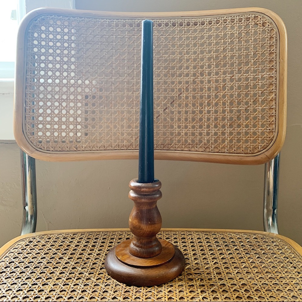 vintage wooden candlestick